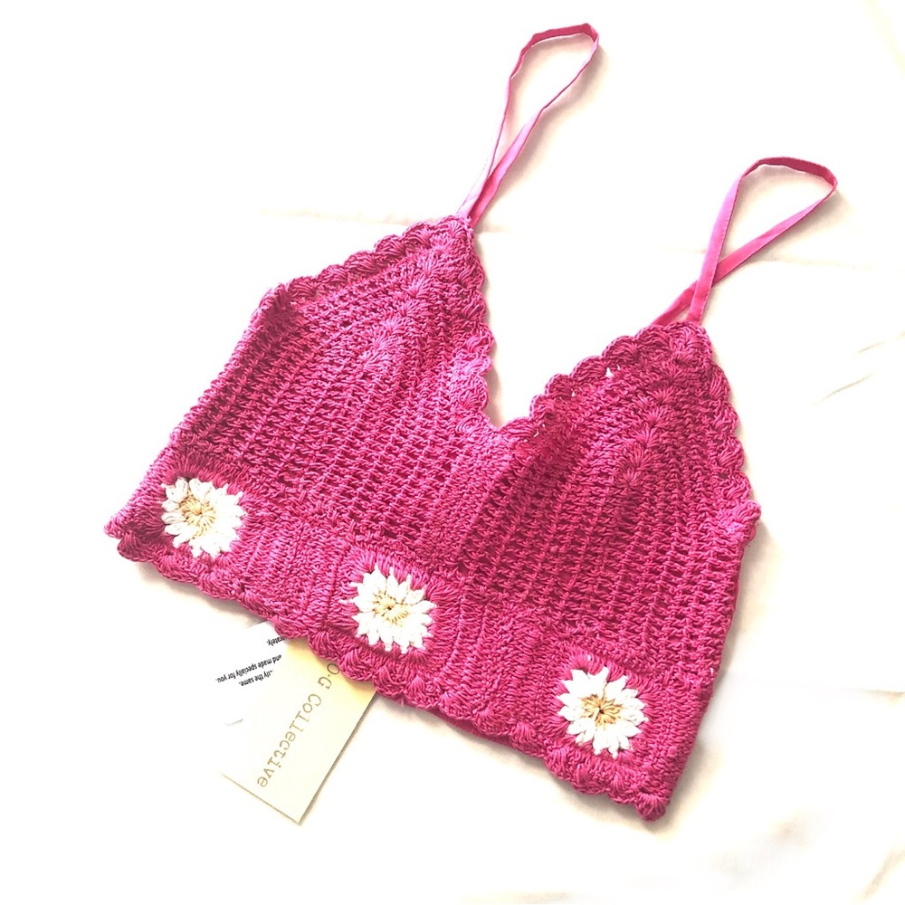 NWT B.O.G. Collection crochet bra top